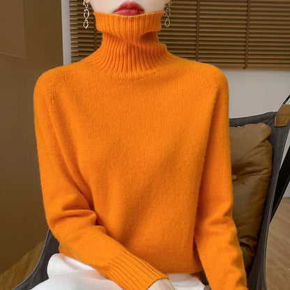 Damen Rollkragenpullover mit langen Ärmeln - Kuscheliger Strickpullover