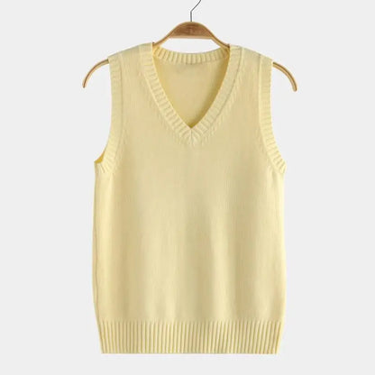 Unisex-strikvest med V-udskæring, uden ærmer