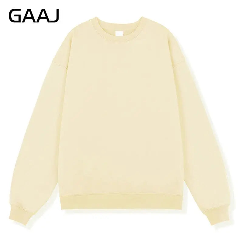 Unisex-sweatshirt med lange ærmer, rund hals, afslappet basic-overdel