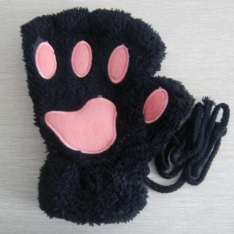 Kitty | Vingerloze handschoenen met pootafdruk