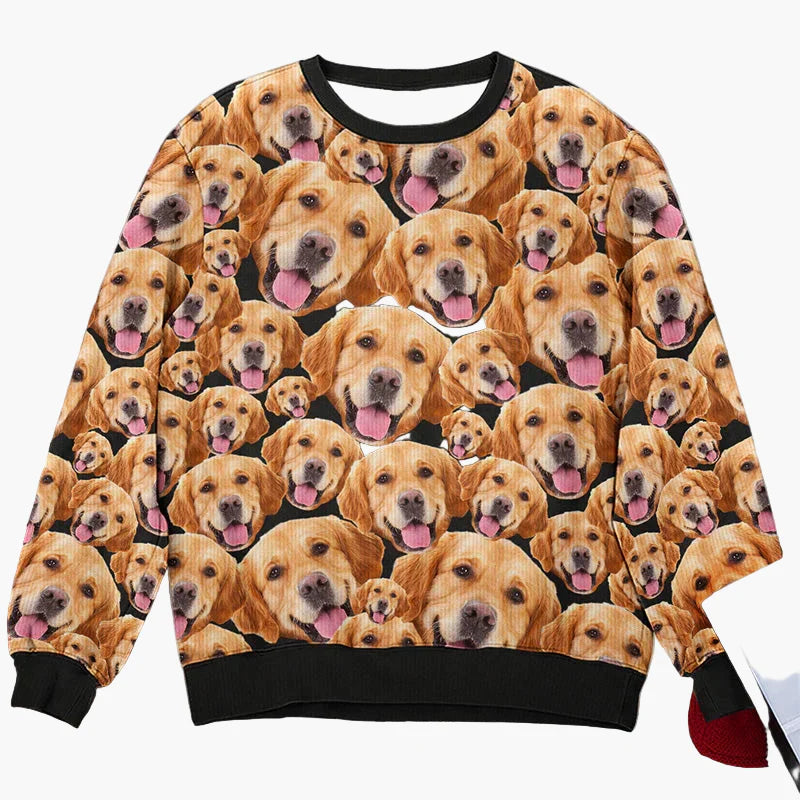 Unisex julesweatshirt med fotoprint – Sjov grim juletrøje til venner og familie