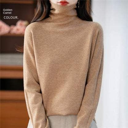 Dolcevita da donna a maniche lunghe, in maglia fine, modello basic