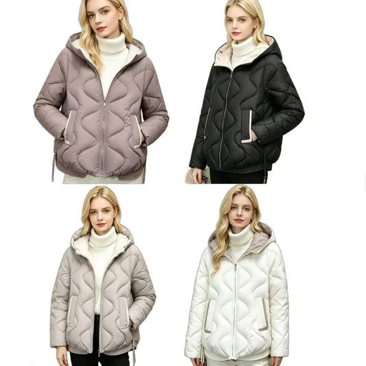 Veste matelassée pour femme avec capuche et fermeture à glissière