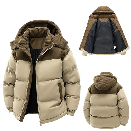 Giacca invernale trapuntata da uomo con cappuccio – Stile urbano outdoor per i giorni freddi