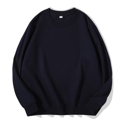 Sudadera unisex de manga larga con cuello redondo, colores lisos