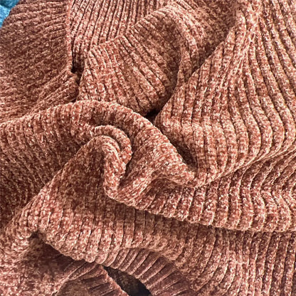 Gerippter Pullover Damen Weicher Rundhals Strickpullover Lange Ärmel