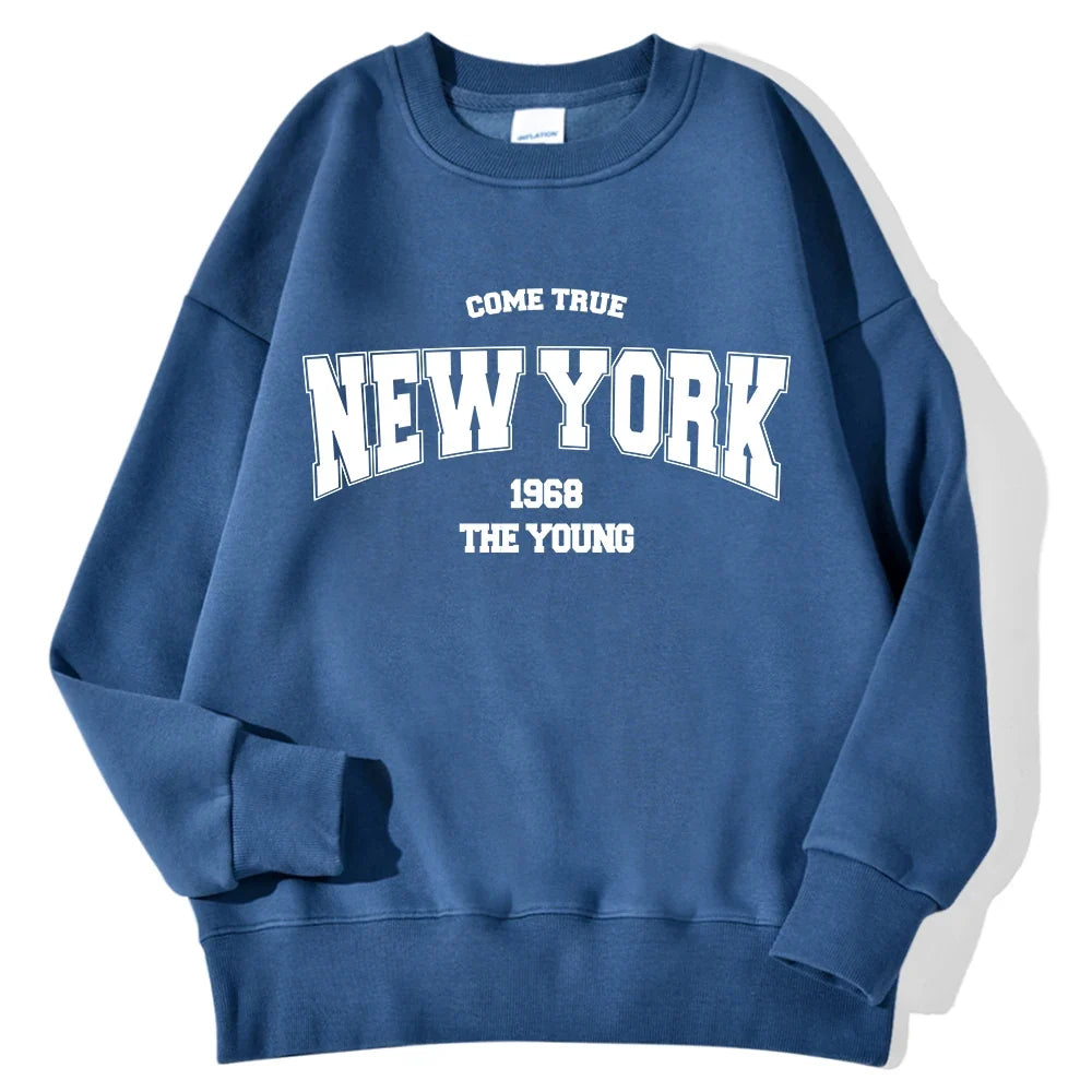 Felpa unisex a maniche lunghe con scollo rotondo e stampa