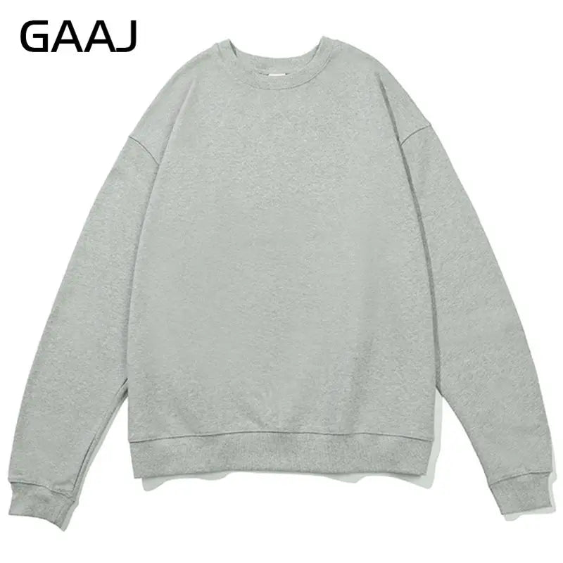 Unisex-sweatshirt med lange ærmer, rund hals, afslappet basic-overdel