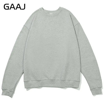 Unisex-sweatshirt med lange ærmer, rund hals, afslappet basic-overdel
