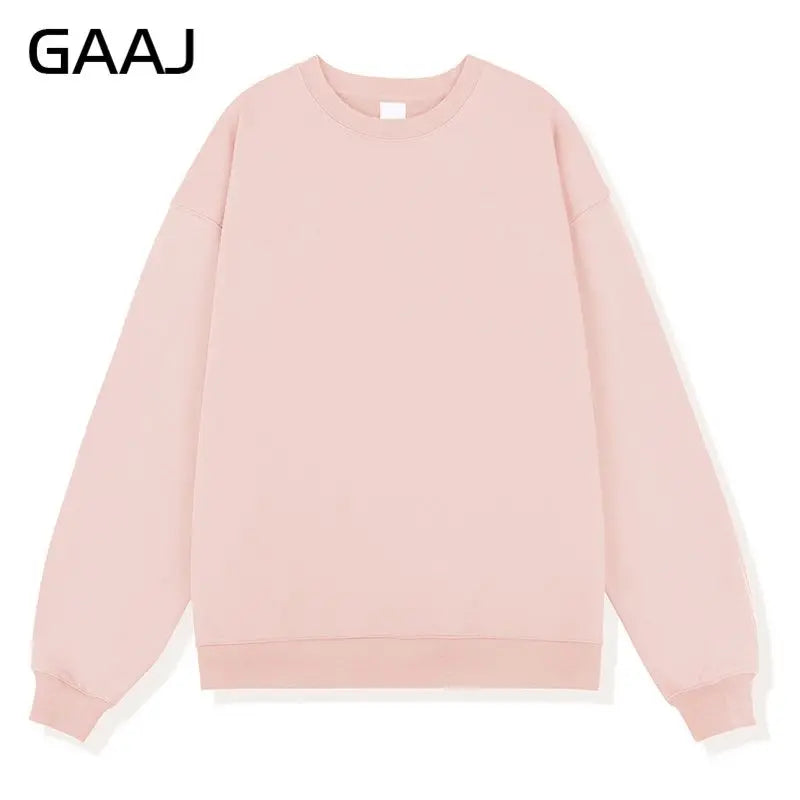 Unisex-sweatshirt med lange ærmer, rund hals, afslappet basic-overdel