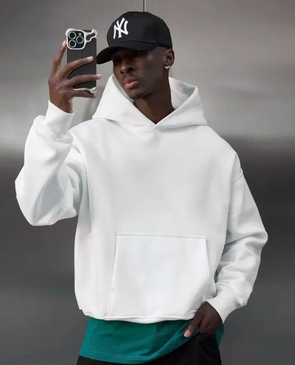 Unisex Kapuzenpullover Oversize Basic Hoodie mit Kängurutasche