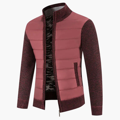 Herre quiltet jakke i urban casual look – Komfortabel fritids-zipper med strikkede ærmer