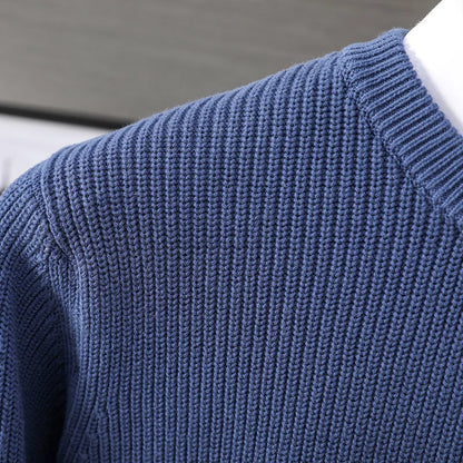 Pull homme à col rond en maille – sweat décontracté à manches longues, disponible en plusieurs couleurs