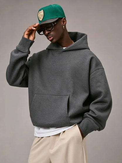 Unisex Kapuzenpullover Oversize Basic Hoodie mit Kängurutasche