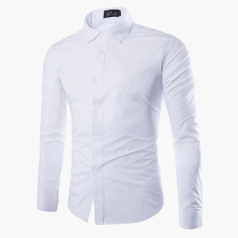 Męska koszula biznesowo-casualowa – Elegancka koszula z długim rękawem, slim fit, uniwersalna do biura i na co dzień