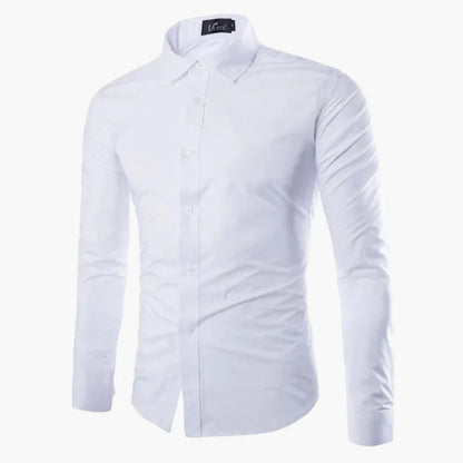 Męska koszula biznesowo-casualowa – Elegancka koszula z długim rękawem, slim fit, uniwersalna do biura i na co dzień