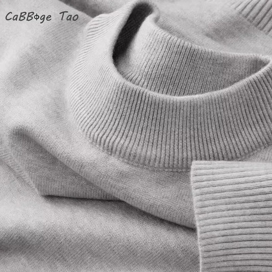 Jersey de punto unisex de cuello redondo, punto fino, gris
