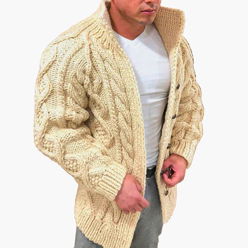 Herren Strickjacke im Zopfmuster – Modischer Freizeit- und Winterlook