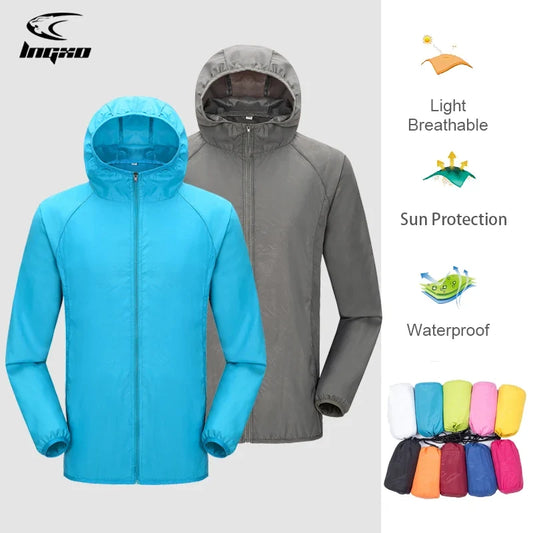 Chaqueta con capucha unisex, ligera, transpirable, con protección solar y repelente al agua