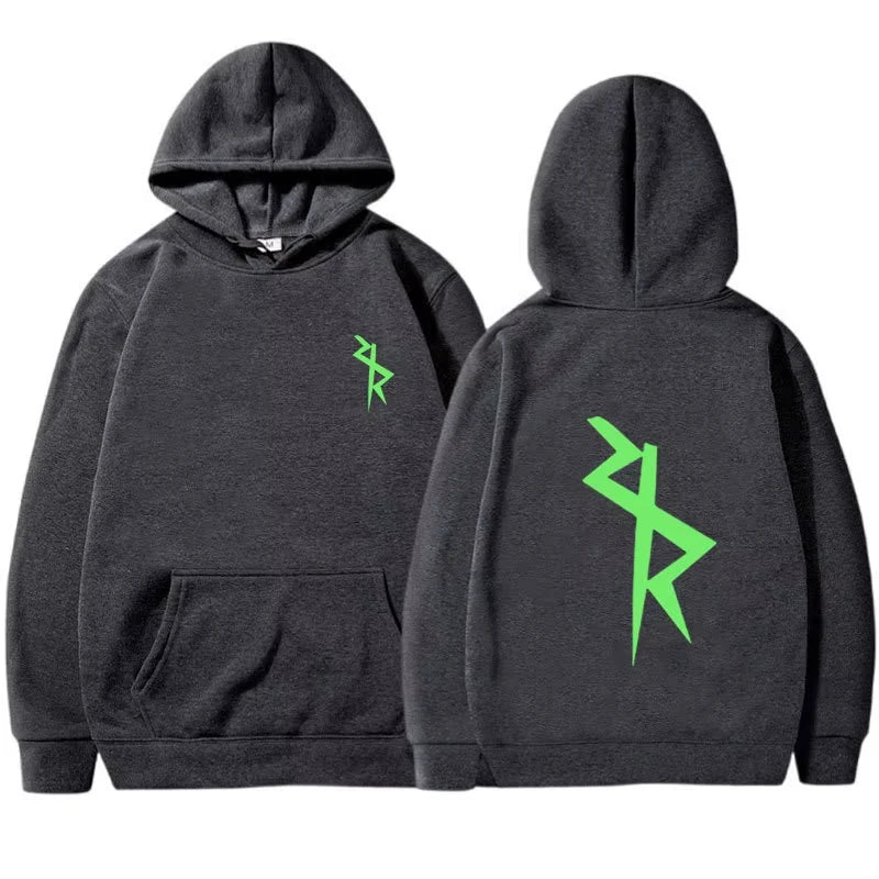 Unisexhoodie med huva och lysande logotyp