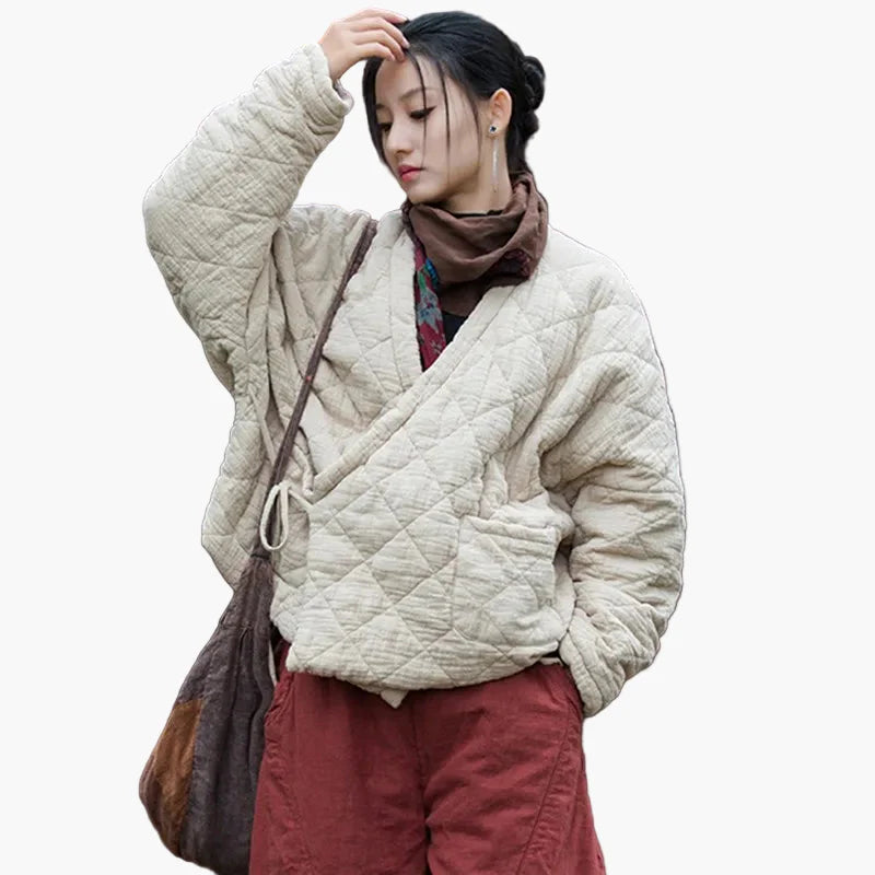 Dames kimono-jack in vintage stijl – Comfortabel overgangsjack voor dagelijks gebruik en vrije tijd
