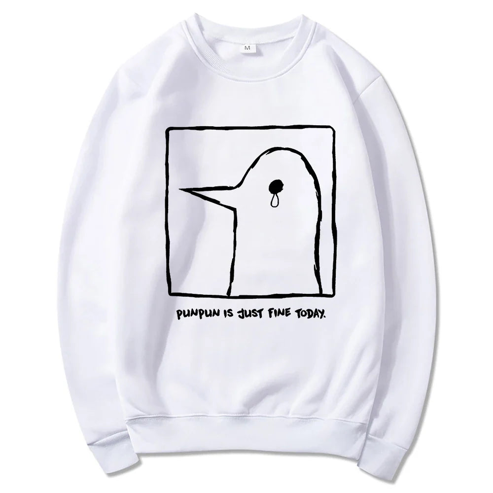 Unisex-hættetrøje med Punpun-print og kængurulomme