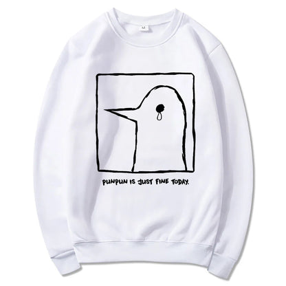 Unisex-hættetrøje med Punpun-print og kængurulomme