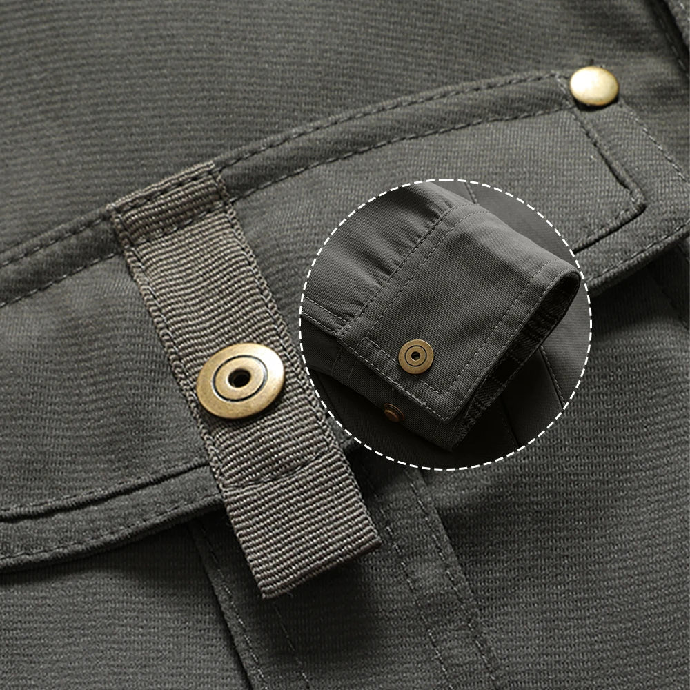 Męska kurtka shacket z flaneli z ociepleniem – overshirt w stylu western, kurtka przejściowa z zatrzaskami