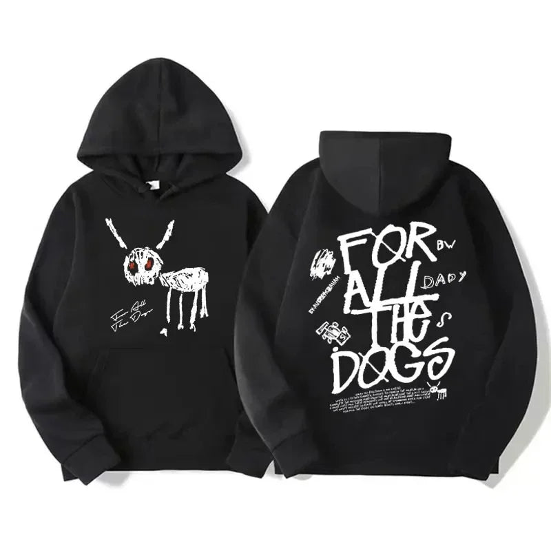 Bluza z kapturem i wyrazistym nadrukiem – motyw For All The Dogs