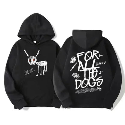 Bluza z kapturem i wyrazistym nadrukiem – motyw For All The Dogs