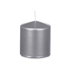 Kaars zilverkleurig 9 x 10 x 9 cm, set van 12 stuks