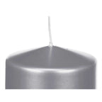 Kaars zilverkleurig 9 x 10 x 9 cm, set van 12 stuks