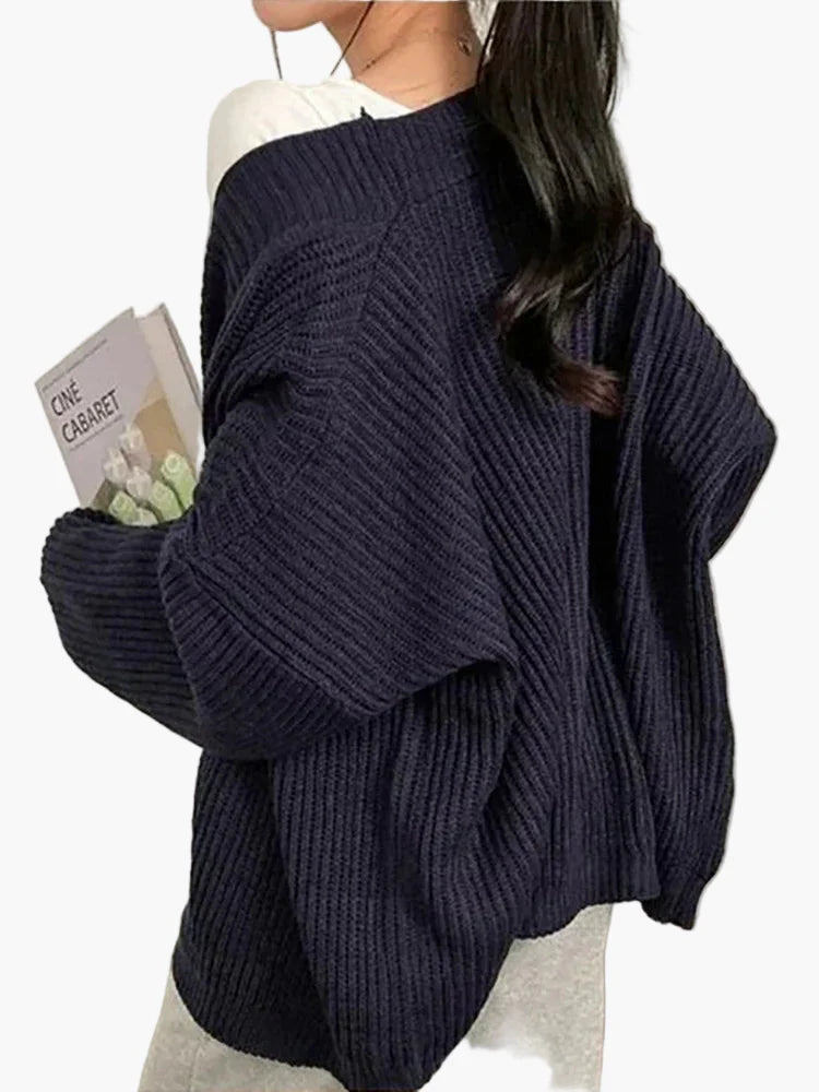 Dame oversized strikke-cardigan for avslappede antrekk og koselige anledninger