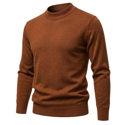 Herren Rollkragenpullover Basic Strickpullover Hochgeschlossen Cremefarben