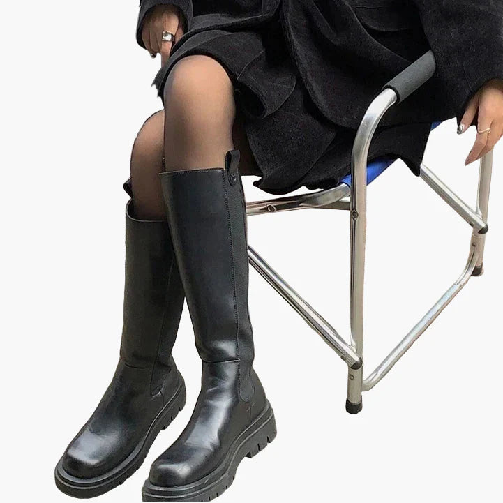 Dame støvler med chunky sål – Trendy langskaftede boots til efterår og vinter