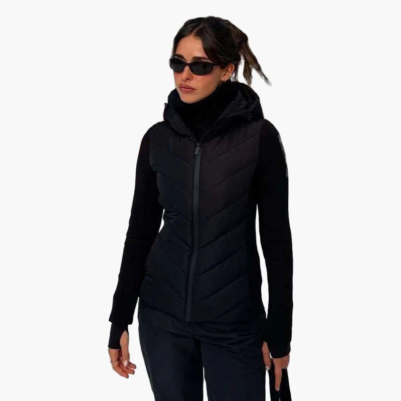 Giacca trapuntata da donna con cappuccio – Giacca casual alla moda per autunno e inverno