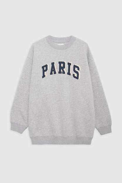 Damska bawełniana bluza z okrągłym dekoltem i haftem