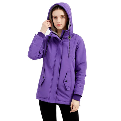 Veste d'hiver pour femme avec capuche – Parka cintrée pour le quotidien et l'extérieur