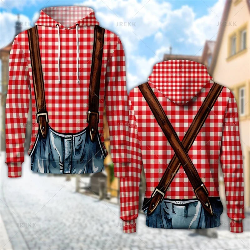 Sweat à capuche au design traditionnel avec imprimé de bretelles et de motifs
