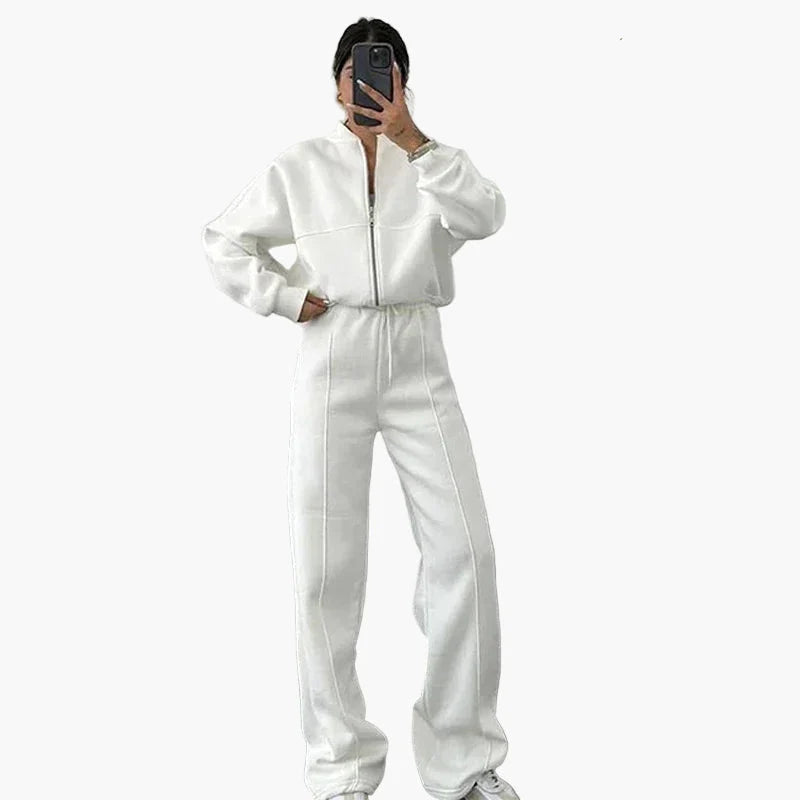 Tuta oversize da donna due pezzi con pantaloni larghi e giacca – Outfit streetwear moderno