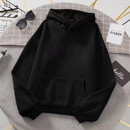Sweat à capuche basique unisexe avec poche kangourou, coloris unis