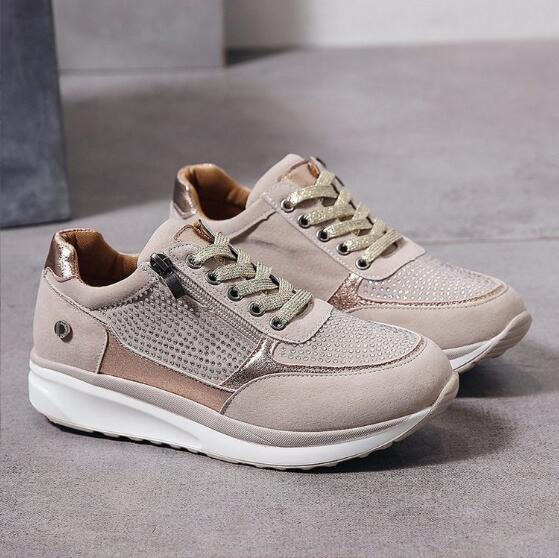 Sneaker da donna per tutti i giorni e tempo libero – Scarpe comode alla moda con cerniera e plateau