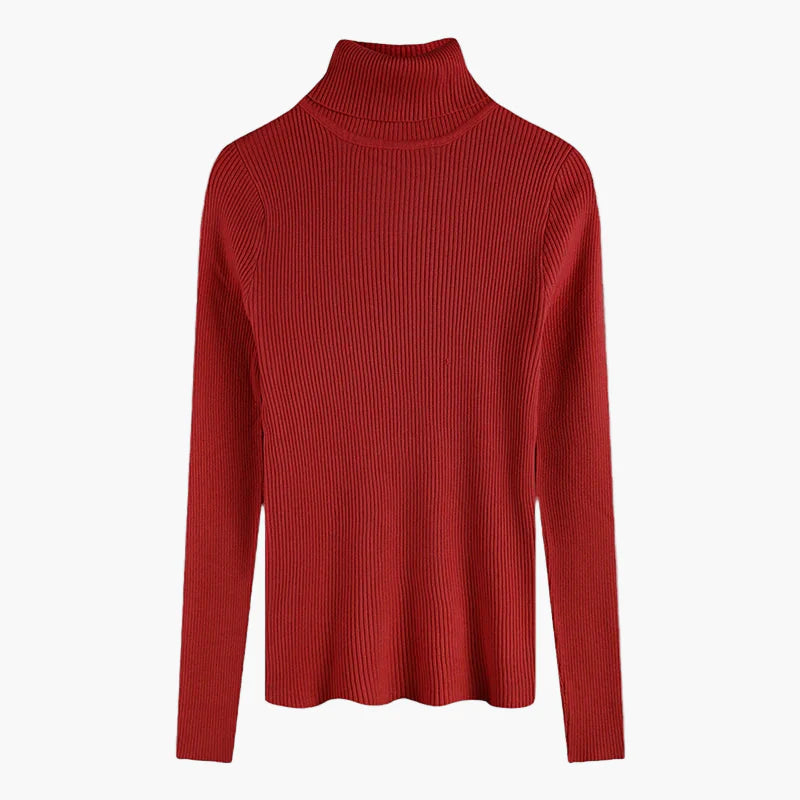 Dolcevita da donna in maglia elegante autunno inverno manica lunga