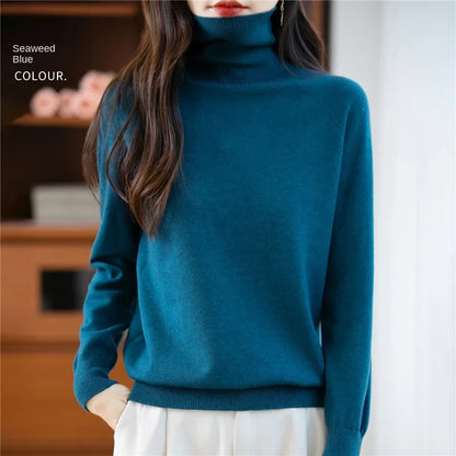 Dolcevita da donna a maniche lunghe, in maglia fine, modello basic