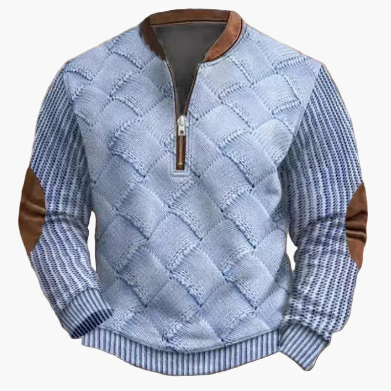 Męski sweter z półzamkiem – stylowy wzór dzianiny na jesień i zimę