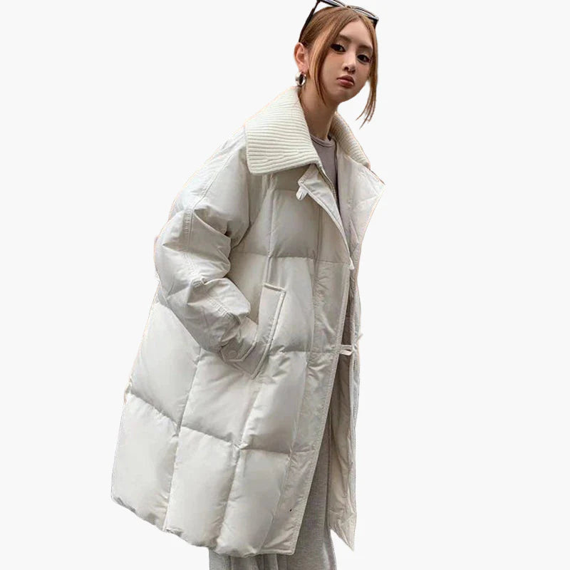 Damen Winter Steppmantel mit großem Kragen – Eleganter Oversize Mantel für Freizeit & Alltag