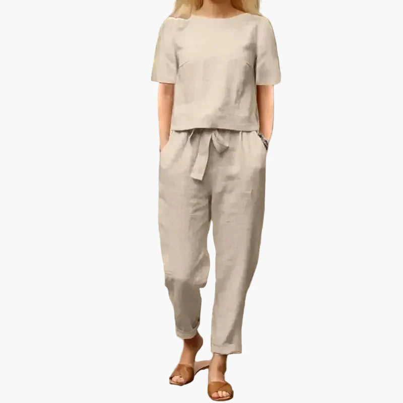 Damen 2-teiliges Freizeitset – Sommer Outfit mit lockerem Oberteil und Hose, ideal für Alltag und Urlaub