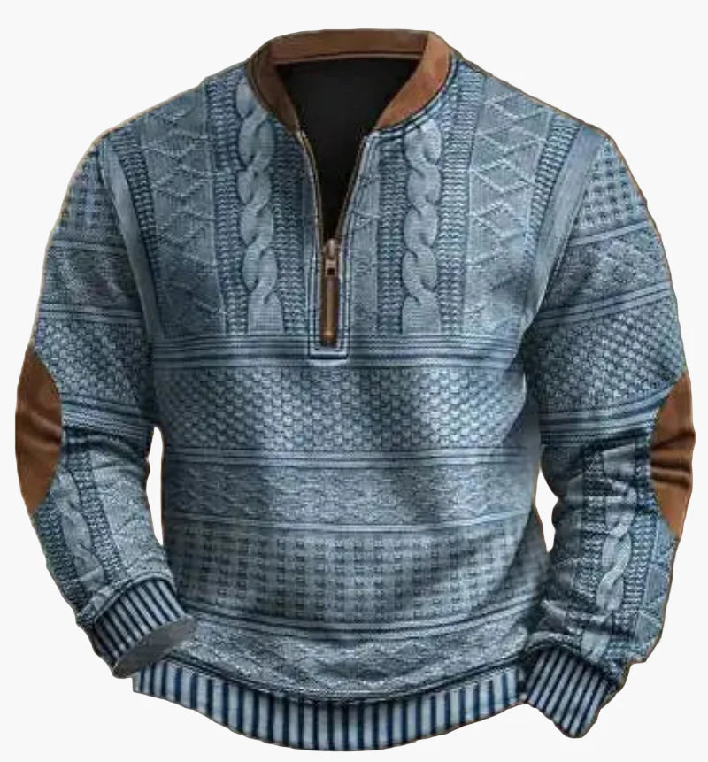 Męski sweter z półzamkiem – stylowy wzór dzianiny na jesień i zimę