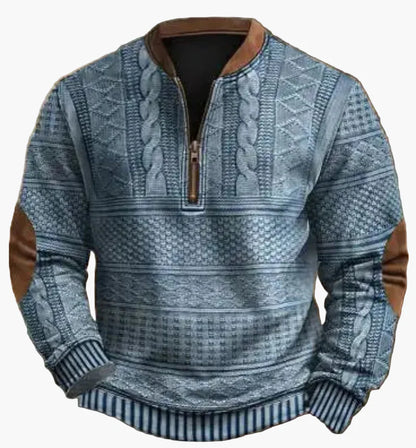 Męski sweter z półzamkiem – stylowy wzór dzianiny na jesień i zimę