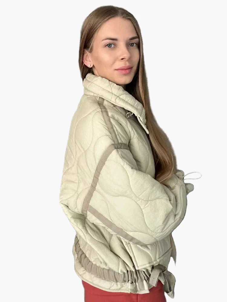 Giacca imbottita da donna casual giacca di transizione con design moderno per tutti i giorni e tempo libero